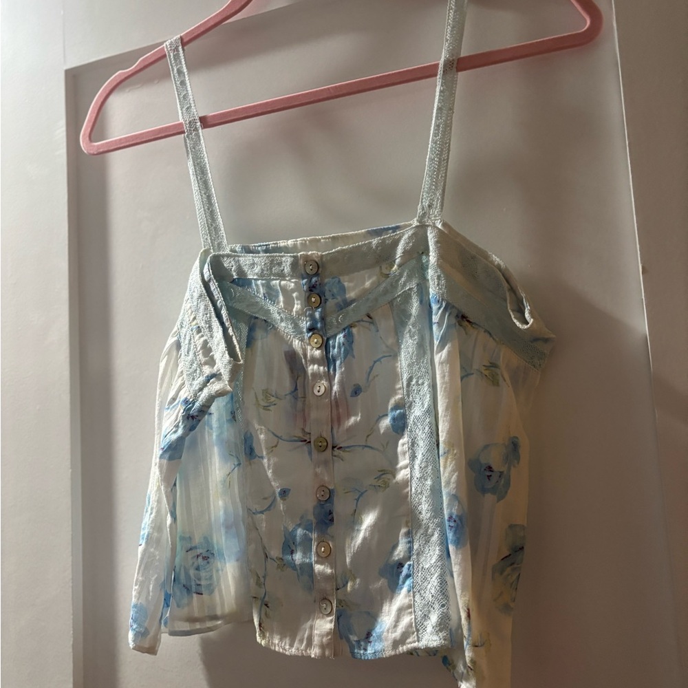 LoveShackFancy Blue Floral Camisole